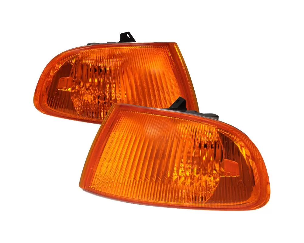 Spec-D Corner Lights (Chrome Housing/Amber Lens (92-95 Honda Civic | FWD)