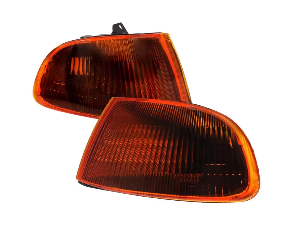 Spec-D Corner Lights (Chrome Housing/Amber Smoked Lens (92-95 Honda Civic | FWD)