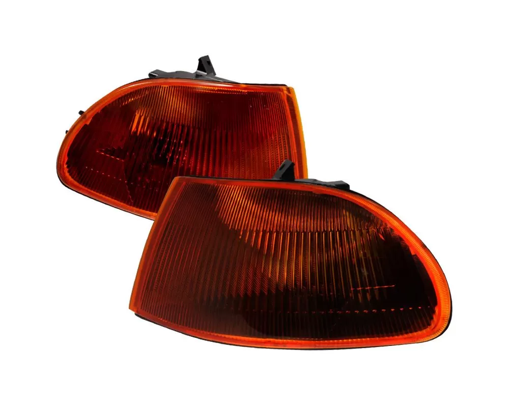 Spec-D Corner Lights (Chrome Housing/Amber Smoked Lens (92-95 Honda Civic | FWD)