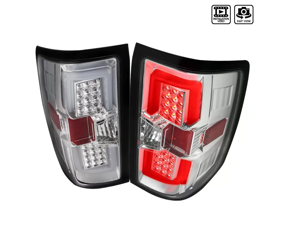 Spec-D LED Taillights (Chrome Housing/Clear Lens (14-19 Chevrolet Silverado 1500/Silverado 2500 HD/Silverado 3500 HD / GMC Sierra 3500 HD | 4WD/RWD)