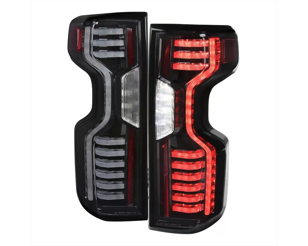 Spec-D LED Taillights (Matte Black Housing/Clear Lens (19-23 Chevrolet Silverado 1500/Silverado 2500 HD/Silverado 3500 HD | 4WD/RWD)