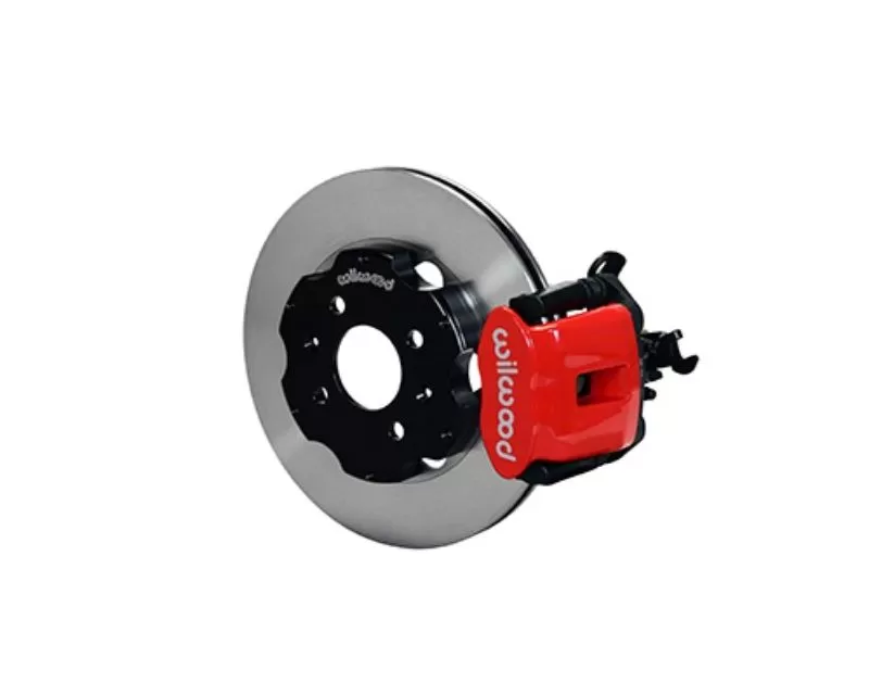 Wilwood Combination Parking Brake Caliper Rear Brake Kit Plain Face Rotor - Red Honda Civic | Acura Integra