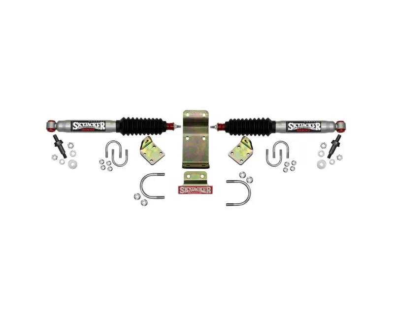 Skyjacker Steering Stabilizer Dual Kit Silver for Jeep Wrangler 2007-2018