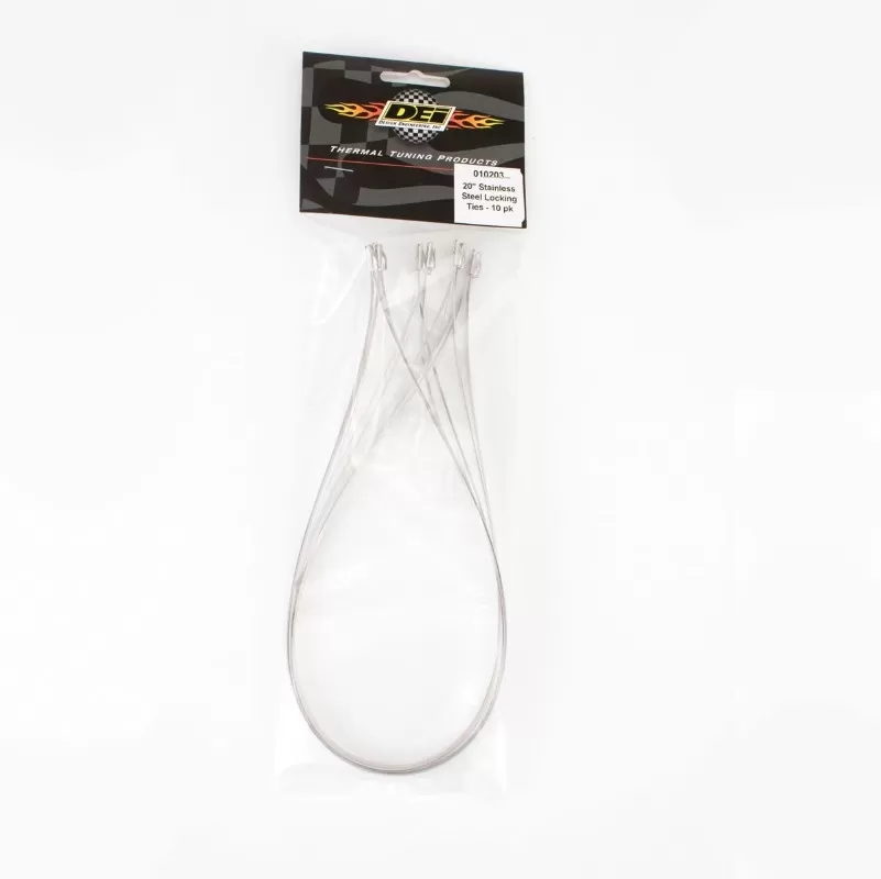 Design Engineering DEI Stainless Steel Locking Ties 20" - 10 Pack