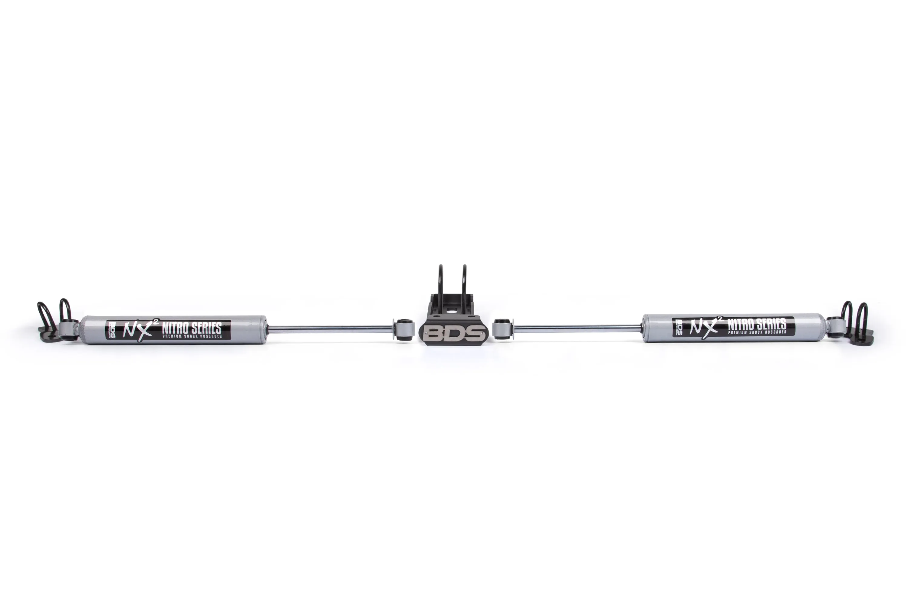 BDS Suspension Dual Steering Stabilizer Kit W/ NX2 Shocks (18-26 Jeep Gladiator/Wrangler | 4WD)