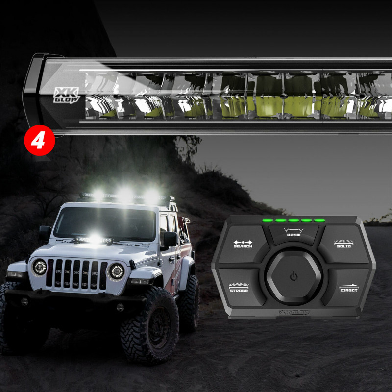 XKGlow Search and Rescue 360 Degree 4PC Light Bar System with Controller (2x52" Bar, 2x20" Bar, and Controller) 