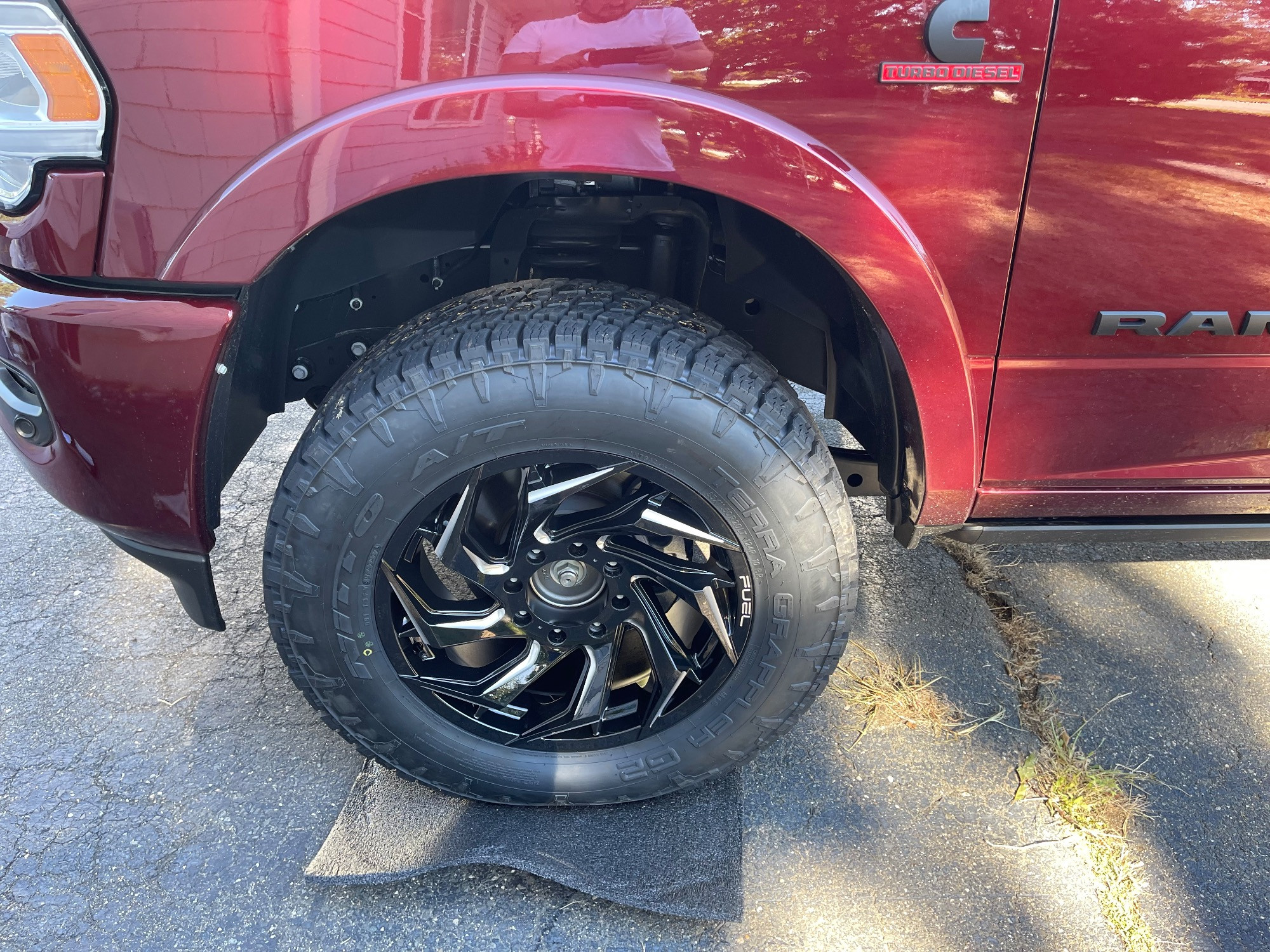 2022 RAM 3500 with eight-lug Fuel Reaction wheels