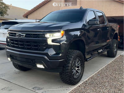 1 2022 Silverado 1500 Chevrolet Rst Rough Country Suspension Lift 6in Fuel Rebel 6 Gray Black