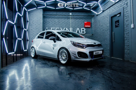 2012 Kia Rio with 17x7.5 35 Work Vs Xx and 215/45R17 Yokohama Advan ...
