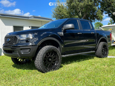 2021 Ford Ranger with 22x10 -19 Vision Rocker 412 and 33/12.5R22 Venom ...