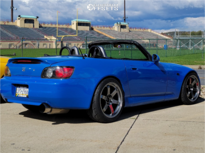 2001 Honda S2000 with 18x9.5 38 Rays Engineering Te37 and 235