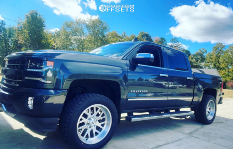 2017 Chevrolet Silverado 1500 - 20x10 -25mm - Xtreme Force Xf10 - Leveling Kit - 305/50R20