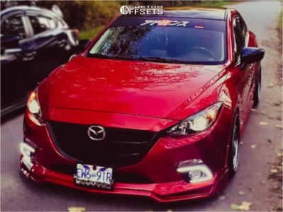 2015 Mazda 3 with 18x9 35 Kansei Knp and 225/40R18 Falken Azenis