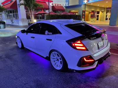 2021 Honda Civic with 18x9.5 35 Vors Tr4 and 255/35R18 Falken Azenis ...