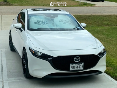 2021 Mazda 3 with 18x8.5 38 Enkei Tsr-x and 215/45R18 Bridgestone
