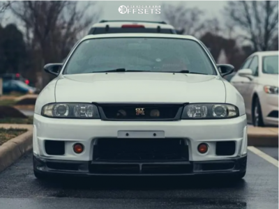 1995 Nissan Skyline with 18x10.5 11 Volk Te37 and 285/35R18 Falken