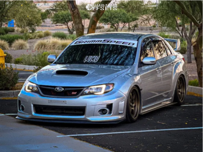 2013 Subaru WRX STI with 18x8.5 35 Aodhan Ah08 and 225/40R18