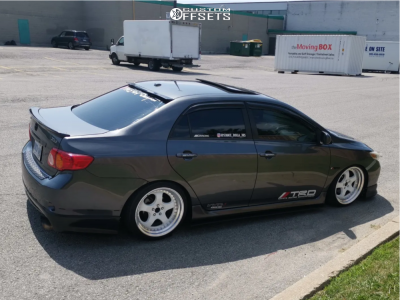 2010 Toyota Corolla with 18x9.5 35 ESR Sr06 and 225/45R18 BFGoodrich G ...
