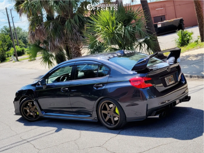 Aero Subaru　GOLD希少カラー 2019 Subaru WRX STI with 19x9.5 35 ESR Sr07 and 245/35R19