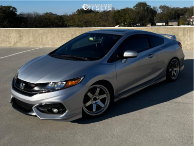 2015 Honda Civic with 18x8.5 35 AVID1 Av6 and 225/40R18 Vercelli