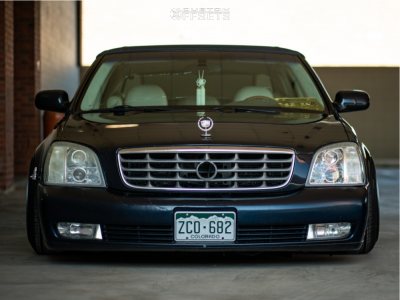 2002 Cadillac DeVille with 18x10.5 Silver SK Forged Kadi Wheels, 225/40R18 Westlake Sa-07 tires, and Air Suspension Airtekk / uas / smc.