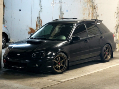 2005 Subaru Impreza with 18x8.5 35 Aodhan Ah08 and 225/40R18