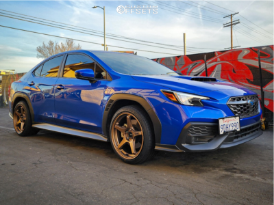 2022 Subaru WRX with 18x9.5 38 Enkei Ts-5 and 255/35R18 Falken