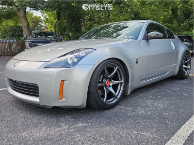 2003 Nissan 350Z with 18x9.5 22 Kansei Tandem and 255/40R18 Falken