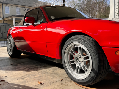 1996 Mazda Miata with 15x8 28 Enkei Rpf1 and 205/50R15 Hankook Ventus