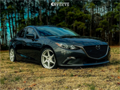 o-sho　VOLTA T3 2015 Mazda 3 with 18x8.5 35 Anovia Titan and 225/40R18 Vercelli