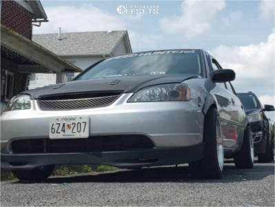 2001 Honda Civic with 16x8 15 MST Mt11 and 205/40R16 Toyo Tires Proxes ...