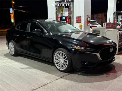 2020 Mazda 3 with 18x8.5 38 Rotiform Blq and 235/40R18 Continental