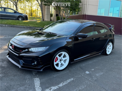 2020 Honda Civic with 18x9.5 35 ESR Ap6 and 255/35R18 Michelin Pilot ...