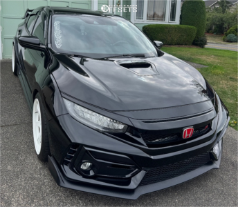 2020 Honda Civic with 18x9.5 35 ESR Ap6 and 255/35R18 Michelin Pilot ...