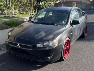 2008 Mitsubishi Lancer DE - 18x9.5 30mm - Aodhan Ds09 - Coilovers - 235/35R18