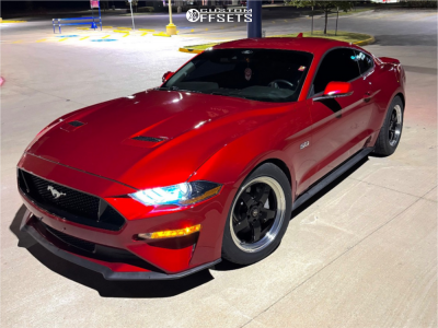 2023 Ford Mustang GT - 18x9 22mm / 17x10 50mm - Forgestar D5 Drag - Lowering Springs - 255/45R18 / 275/50R17