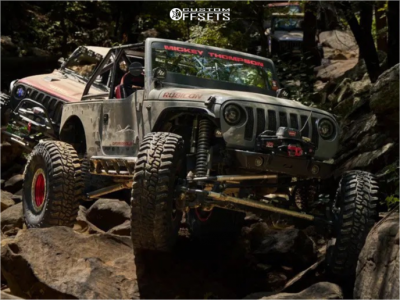 2013 Jeep Wrangler Rubicon - 17x9 -38mm - KMC Km235 - Stock Suspension - 42x13.5
