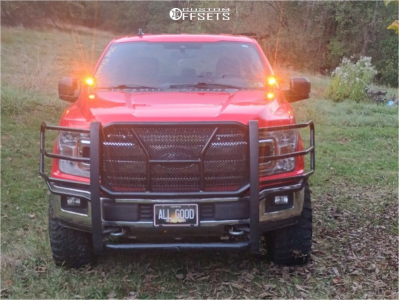 2019 Ford F-150 with 17x8.5 Bronze Method MR305 Wheels, 35/12.5R17 Gladiator X Comp MT tires, and Leveling Kit Rough Country Leveling Kits.