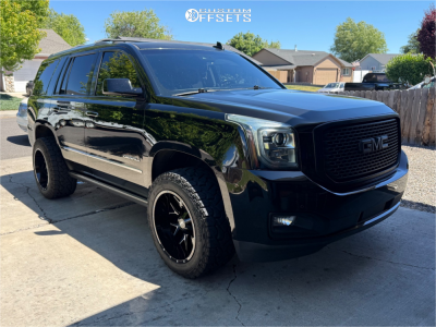 2017 GMC Yukon Denali - 20x12 -44mm - Hardrock Affliction - Leveling Kit - 33x12.5