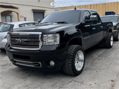 2012 GMC Sierra 2500 HD Denali - 20x12 -40mm - RAISED By Method Mr802 - Level 2" Drop Rear - 33x12.5