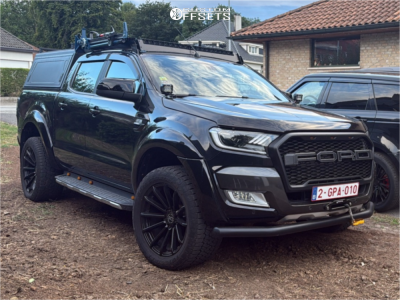 2017 Ford Ranger Base - 20x9 12mm - Black Rhino Rotorua - Leveling Kit - 285/50R20