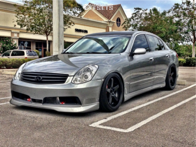 2006 INFINITI G35 Base - 19x9.5 25mm / 19x10.5 30mm - Axis Hiro - Lowering Springs - 255/35R19 / 285/35R19
