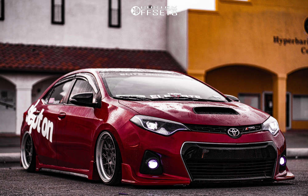 2014 Toyota Corolla with 18x9.5 35 ESR Cs3 and 215/35R18 Landsail Clv1
