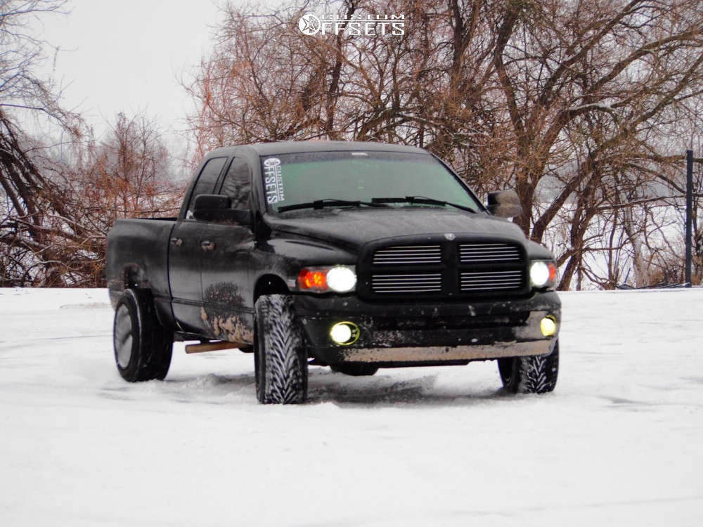 2004 Dodge Ram 1500 Wheel Offset Aggressive > 1" Outside Fender Stock 1024541 Custom Offsets