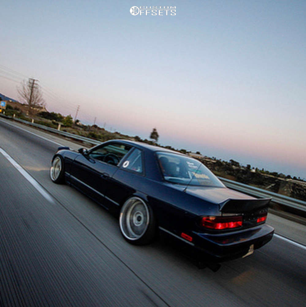 1989 Nissan 240SX with 17x9 4 AME Fins and 215/40R17 Dunlop Direzza and  Coilovers | Custom Offsets