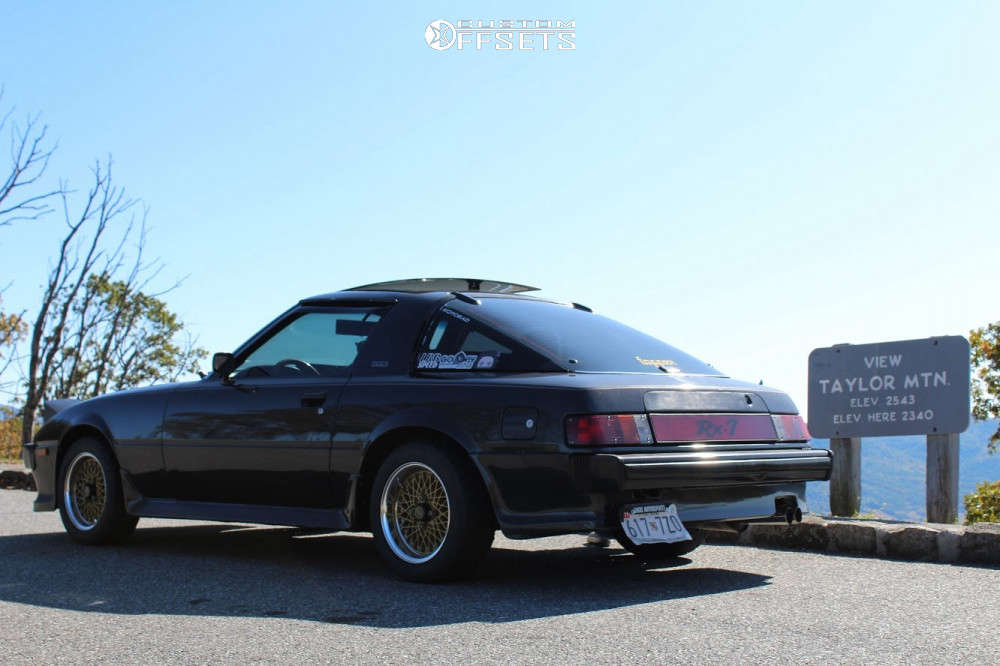 1979 Mazda RX-7 with 14x7 11 SSR Reverse Mesh and 185/55R14 Federal ...