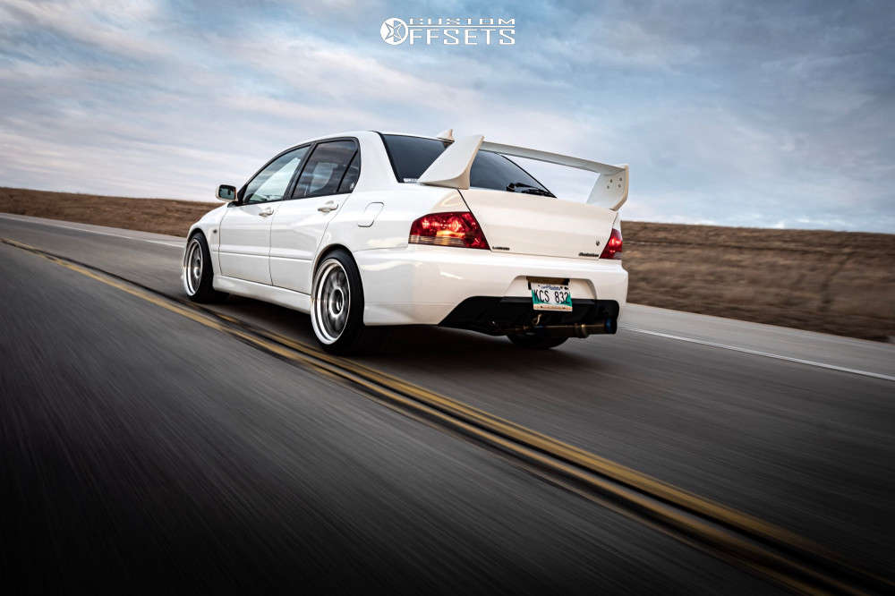 2003 Mitsubishi Lancer with 18x10.5 25 SSR Sp3 and 255/35R18 Nitto