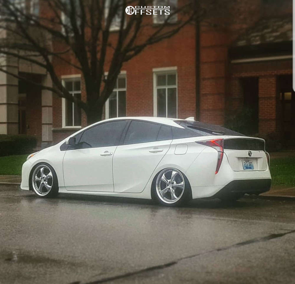 2016 Toyota Prius with 19x8.5 37 Work VS KF and 215/35R19 Nitto