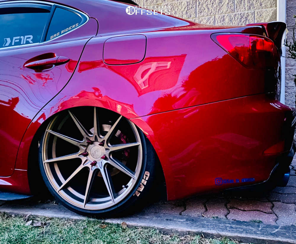 2006 Lexus IS250 with 20x9.5 35 F1R F101 and 225/35R20 Vercelli Strada I  and Air Suspension | Custom Offsets, image size:1000x824