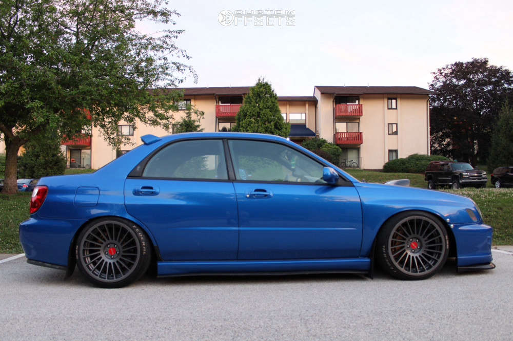 2003 Subaru WRX with 18x9.5 25 Rotiform Ind-t and 215/40R18